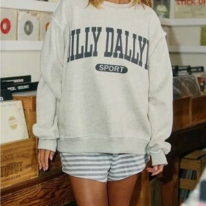 Women's Dilly Dallyin Gray Sweatshirt- REVERSIBLE